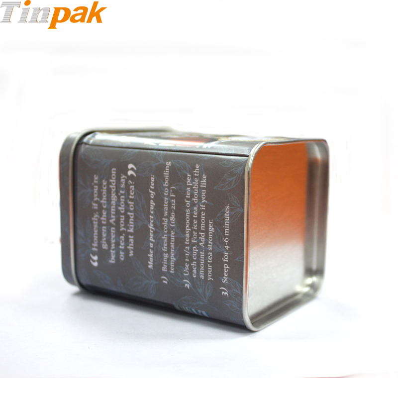 small square tea tins